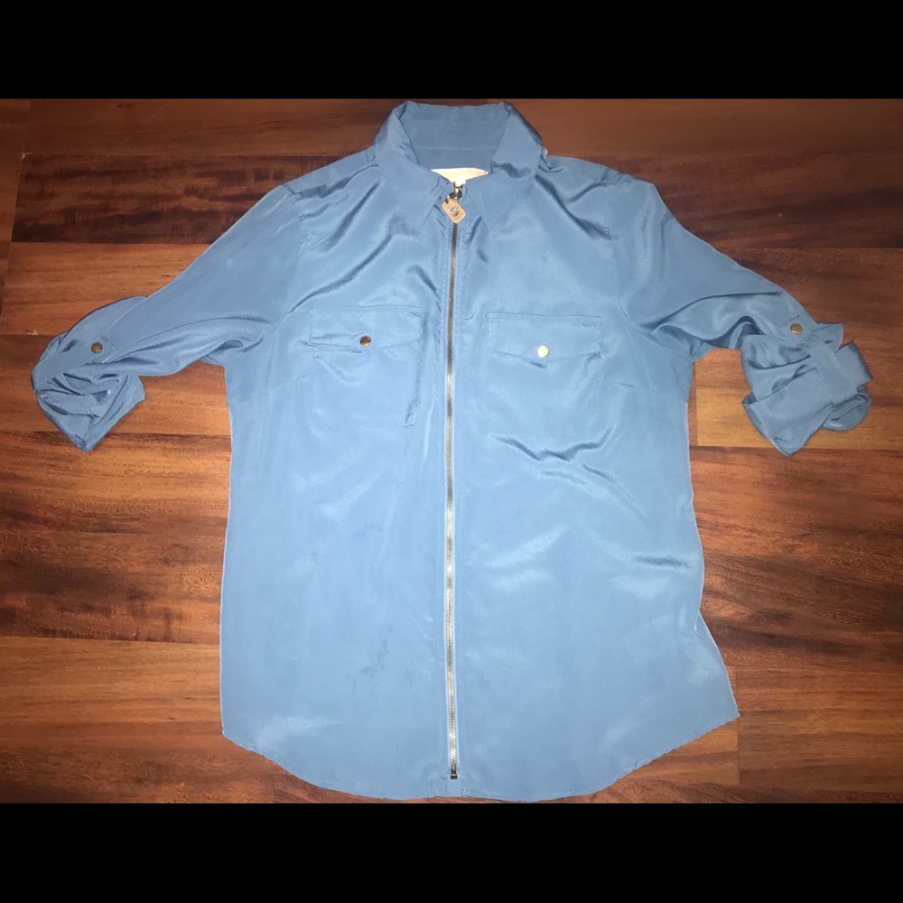 Micheal kors zip up blouse.